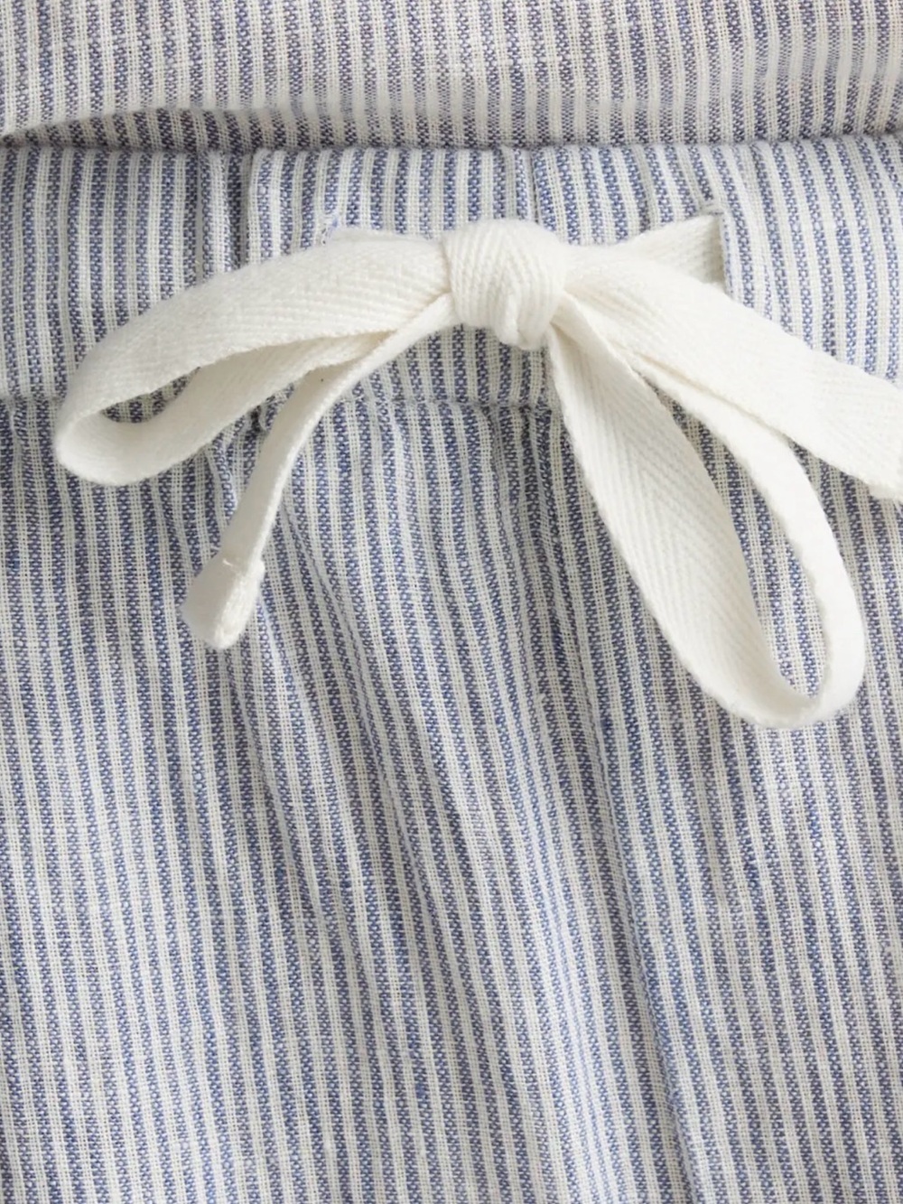 Quince Womens 100% European Linen Pajama Two Piece Set Blue Pinstripe L - Picture 3 of 12